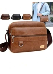 Men s Horizontal Strap With Ring Crossbody Leisure Shoulder Bag Suited For Male Travelers Students And Daily Commuters