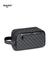 saroxi Large Capacity Wallet Clutch Pouch Casual Fashion Wrist Strap Handbag Underarm Bag Portable Scratch Resistant Suitable For Work Travel Commute School Simple Black Style Great Gift For Husband B