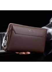 Large Men s Leather Long Wallet Handbag For Travel Passport Business Mobile Phone Credit Card Anti Theft Password Lock Casual Clutch Christmas Gifts Winter Christmas Men Bag Bag For Men Men Wallet Han