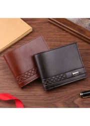 Men s Short Bifold Wallet Large Capacity Business Young Multi Function Card Case Ultra Lightweight New Model Bulk Wholesale Soft Leather Christmas Gift College Bag Men Bag Men Wallet Purses And Bags G