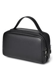 1Pc Large Capacity Black Clutch Bag Black Bag Hand Bag Office Supplies Vintage Storage Men Gift For Husband Dad Gift Valentines Gift Bag Fashionable Handbag Makeup Bag Student Outdoor Handbags Valenti