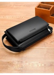 gorchis New Fashion Men s Clutch Bag With Password Lock Anti Theft Multi Pocket Multi Card Slot Long Wallet PU Leather Men Bag Multifunctional Travel Pouch Christmas Fall University Bag Wallet Men Han