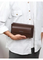 KAIDUCH Fashion Vintage Clutch Purse Casual Large Capacity Double Zipper Handbag Cell Phone Bag Card Organizer Wallets Card Cases Money Organizers Clutch Handbag Wristlet Work Weekend Travel Camping S