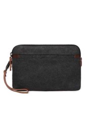 1 Pc Casual Canvas Men Clutch Wrist Bag With Faux Leather Wallet Men Handbag Clutch Bag Long Wallet Coin Purse Phone Bag For Travel And Business Multi Colors Available Purse Essentials