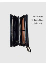 1 Piece Long Zipper Pu Leather Wallet For Men Large Capacity Purse Men Card Phone Holder Wallets Clutch Bag