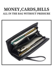 HOVI S Fashionable Minimalist Long Wallet Zipper Wallet Multi Functional Business Portable Multi Card Slots Phone Bag Clutch Purse Young People Coin Purse Card Holder Men Women Wallets Unisex Clutch