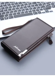 Men Long Wallets Large Capacity Zipper Handbag Card Holder Male Purse Coin Pocket Luxury Brand Clutch Wallet For Men Vintage