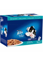 Purina Felix As Good As It Looks with Tuna in Jelly Adult Cat Food, 85g Pack of 12