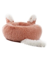Cat &amp; Dog Pet Bed With Cute Design And Shape Comfortable Plush Ultra Soft Cushion Self Warming Pet Bed Made With Fleece Faux Fux With Waterproof Bottom (Diamater 50CM)