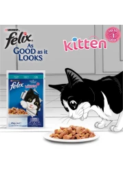 بيورينا فيليكس بجودة مظهرها مع التونة في طعام جيلي للقطط حزمة 85 غرام حزمة من 12