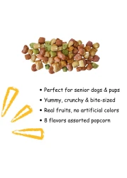 Himalayan Dog Popcorn for All Ages Soft &amp; Crunchy, Multi real fruit flavor