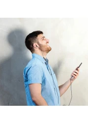 Green Lion Wired Stereo Earphones With Type-C Connector, Stereo Surround, Seamless Sound, Endless Connection, Durable TPE + Copper Wire, 1.2M Cable Length, Clear Sound - White