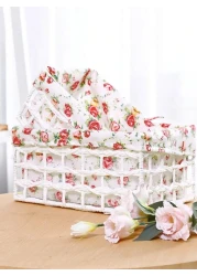 مجموعة من 3 سلال تخزين منسوجة صديقة للبيئة - صناديق مستطيلة متينة بإطار بلاستيكي قوي وبطانة قماشية قابلة للإزالة، مثالية لتنظيم الأغراض الصغيرة، الألعاب، الكتب، أدوات التجميل، وأكثر - أبيض