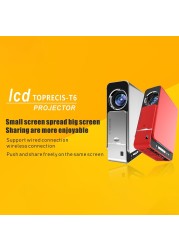 Generic-LCD T6 Smart Wifi Projector Support 1080p HD LED Portable Mini Projector Video For Home Theater Game Movie Cinema EU Plug