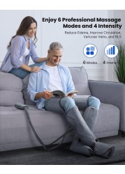 Renpho Leg Massager For Circulation And Relaxation, Calf Feet Thigh Massage, Sequential Wraps Device With 6 Modes 4 Intensities, Helps To Relax Legs, Gifts For Mom Women Father Dad