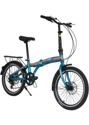 Vego Fold Folding Bike 6 Speed 20 Inch, Blue
