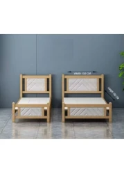 Galaxy Design Comfortable Wooden Bed Strong And Sturdy Modern Design Bed Frame (Queen 150 x 190cm, Oak &amp; White)