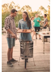 Tramontina Grill Tcp 400 100% Stainless Steel Charcoal BBQMore Resistant, Charcoal Tray And Grill Slot Handles, 26500/006