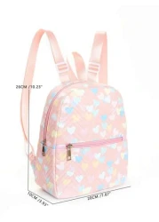 1pc Girls Quilted Cute Campus Style Backpack Casual Street Style Backpack Suitable For School Student Backpack Outdoor Hiking Vacation Daily Commuting Holiday Gift