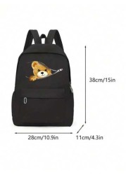 Zipper Cat Casual Backpack Large Capacity Computer Bag Outdoor Travel Backpack Large Capacity Practical Letter Graphic Casual Backpack For Teen Girls Girl High School Students College Students With Mu