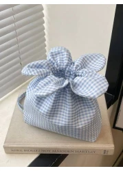 1pc Cute Crossbody Small Flower Bag Small Fresh Mobile Phone Bag Simple Plaid Walking Shoulder Bag Commuter Storage Bag Versatile Casual Bag Meets Basic Storage Needs Suitable For Outdoor Daily Use