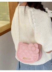 Sanrio Sanrio Hello Kitty Style Chain Crossbody Bag Versatile Leather Shoulder Crossbody Bag Fashionable Date And Vacation Bag