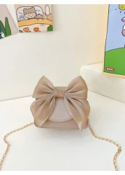 1pc Fashion Children s Bag Girl Bow Crossbody Bag Cute Princess Style Coin Purse Pu Material Magnetic Buckle Closure With A Sweet Bow Pattern Crossbody Bag Suitable For Girls To Go Shopping Attend Par