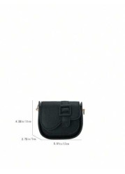 1pc Girls Solid Color Fashion Mini PU Flap Crossbody Bag Personalized Messenger Bag Suitable For Daily Use