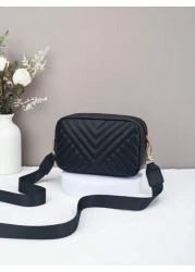 Kids Fashion V Shape Embroidered Quilted Small Shoulder Bag Casual Stylish Camera Bag For Girls
