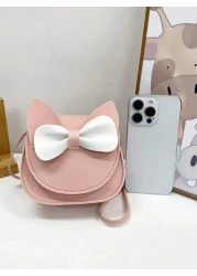 1 Pc Mini Fashion Kitten Young Children Crossbody Bag Square Bag Purse Shoulder Bag Flip Bag Versatile Lightweight Portable Small Buckle Mini For Daily A Coin Purse For Travel Shopping Vacation Kids O