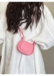 1pc Casual Versatile Minimalist Solid Color PU Leather Cross Body Mini Pouch Suitable For Daily Outings Traveling And Shopping