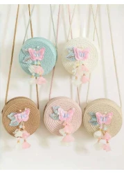 Kids Cute Decorative Round Shoulder Bag Adjustable Strap Crossbody Coin Pouch Suitable For Daily Use