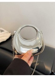 حقيبة يد بسيطة 1 قطعة، حقيبة هلالية من الاكريليك، حقيبة سلسلة لامعة جديدة، حقيبة يد ذات كتف واحد، عصرية، متعدد