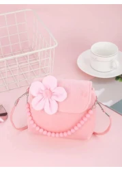 حقيبة كتف مزخرف بزر للبنات