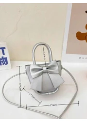 New Arrival Bowknot Handbag For Kids Pu Leather Coin Purse Festival Gift