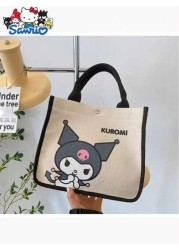 Sanrio حقيبة كتف مصنوعة من قماش كانفاس بصورة هالو كيتي خفيفة الوزن وذات استخدامات متعددة لفتيات كوسميتك متاحة با