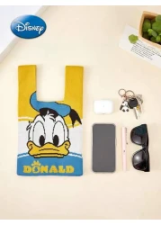 Disney حقيبة يد مصنوعة من قماش النسيج المحبوك بتصميم كارتوني صغير، حقيبة يد مريحة للأطفال، أنماط محببة لسمكة ستي