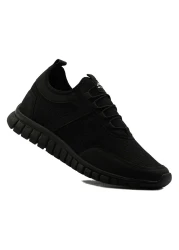 RavenShoes حذاء كاجوال رجالي أسود بدون دانتيل مريح قابل للتمدد 40-46