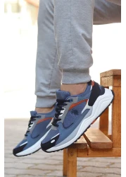 U.S. Polo Assn. أحذية رياضية مريحة ونعل مريح للرجال أحذية رياضية باللون الأزرق الداكن