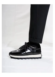 Tetri حذاء Venom Model مصنوع يدويًا من الجلد الطبيعي للرجال باللون الأسود بنعل خاص - حذاء رياضي للرجال