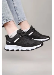 lord's ayakkabı حذاء للمشي لمسافات طويلة مقاوم للماء ونعل سميك باللونين الأسود والأبيض للرجال