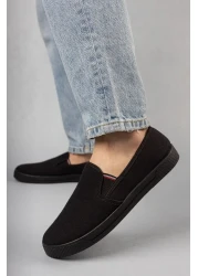 Eylül Spor Black - Outlet Men's Casual Linen Sneakers Emk-232913