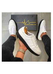 Martinetto أحذية رجالية عادية من الجلد الأبيض