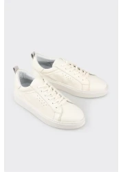 Elle Ecru Leather Men's Sneakers