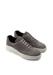 Deery حذاء رياضي رجالي من جلد الغزال باللون الرمادي