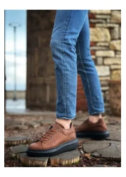 BOA حذاء رياضي رجالي Ba0547 Boa بنعل سميك ونعل أسود داكن ورباط