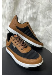 İmerShoes حذاء رياضي رجالي كاجوال أسود اللون برباط مريح شبكي يسمح بمرور الهواء للمشي 014