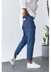 NO61 MAN Boyfriend Plain Blue Color Denim Pants