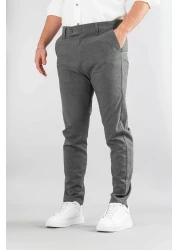 bombe Men's Dark Gray Slim Fit Slim Fit Jogger Trousers Black