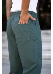 MY VİNTAGE Men's Summer Linen Blend Comfortable Wide Fit Relaxed Pants